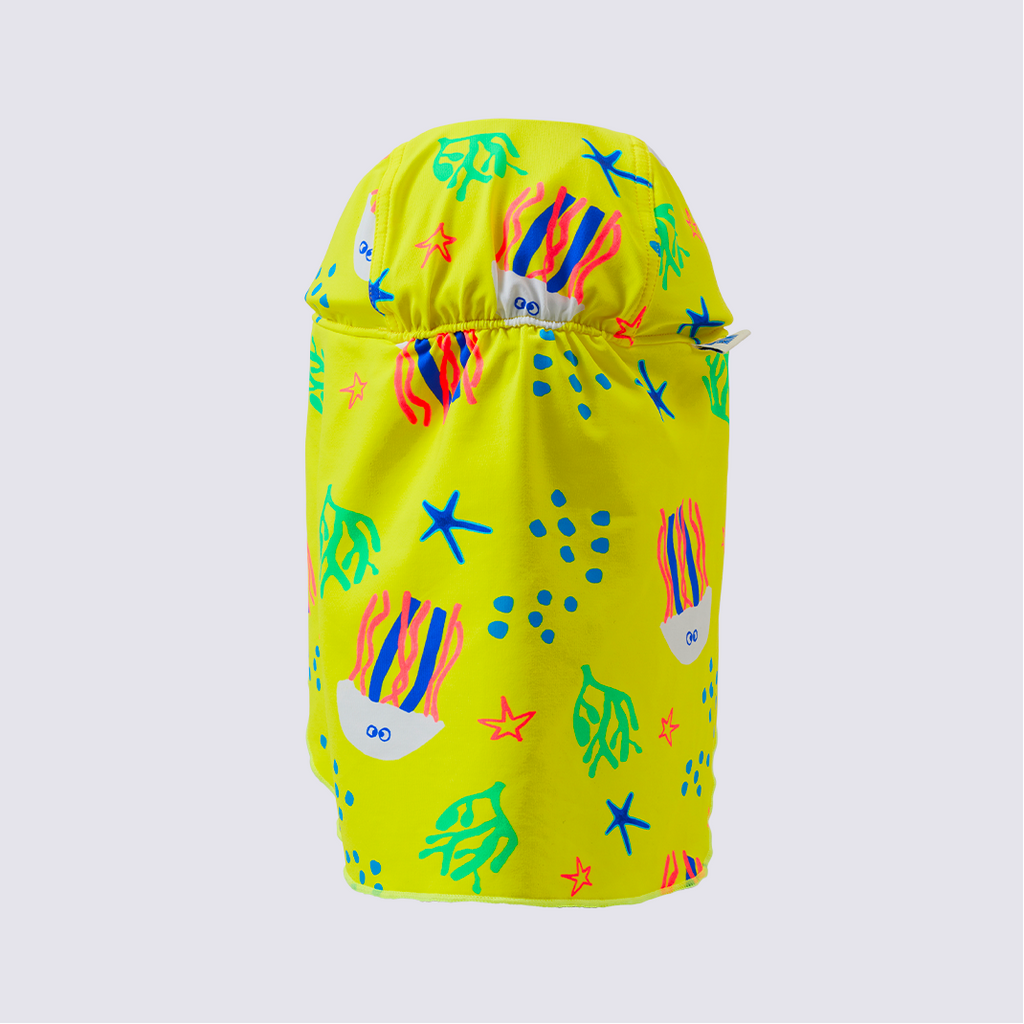 Bambi Mini Co. | Sunny Days Swim Hat | Yellow Jellyfish print | Baby & Toddler