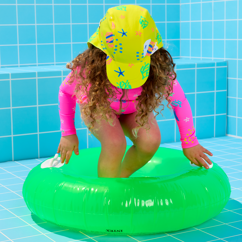 Bambi Mini Co. | Sunny Days Swim Hat | Yellow Jellyfish print | Baby & Toddler